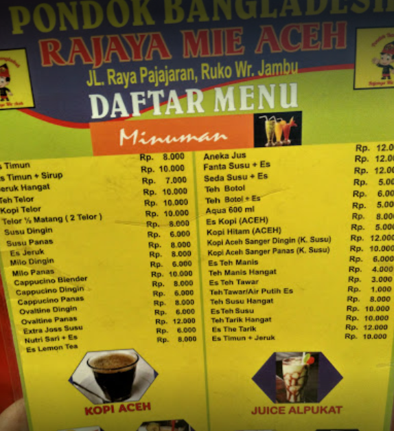 daftar menu